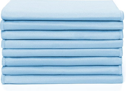 Zflow Microfiber Glass Cleaning Cloths - 8 Pack (16 x 16) - Streak Free - Lint Free - Quickly Clean Windows, Windshields, Mirrors, and Stainless Steel