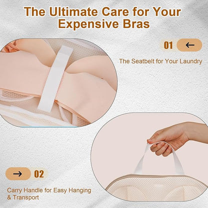 6Pcs All-New Upgraded Mesh Laundry Bags, Durable Lingerie Bags for Washing Delicates, Underwear, Bra, Shoes, Socks, Laundry Bag Mesh Wash Bags for College Dorm, Laundry Room (6 Sizes, Classified Use)