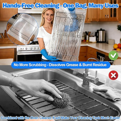 Palksky Oven Rack Cleaning Bags, 3 Sizes Heavy Duty No Scrub Oven Rack Cleaning Bags, Reusable Leak-Resistant PE Bags for Deep Soaking Grill Grates, BBQ Racks, No Cleaner Included, 16 Packs