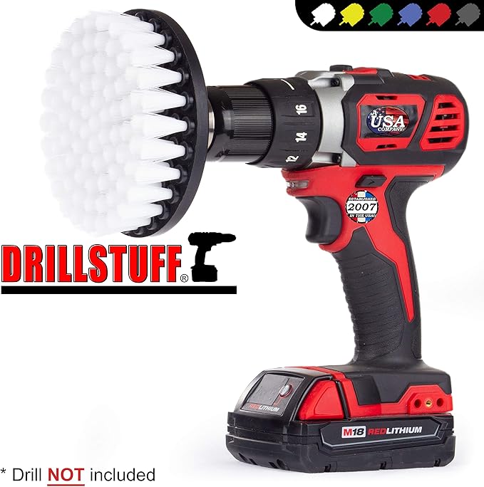 Car Accessories - Drill Brush - Automotive and Truck Detailing Brush Kit - Wheel Cleaner - Car Interior Cleaner - Car Wash Brush - Scrub Brushes for Cleaning - Car Cleaning Tools - Auto Detailing Kit