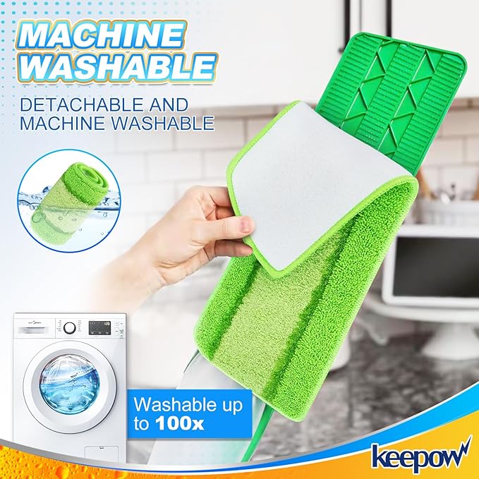 Libman 2 Pack Freedom Spray Mop Pad Refill, 16 in Microfiber Reusable Floor Cleaning Pad for Multi-Layer Floors
