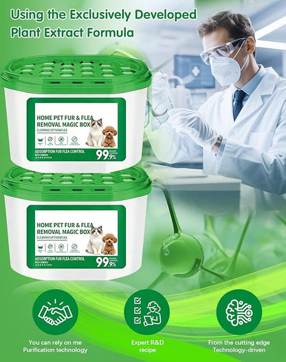 Home Pet Fur & Odor Removal Magic Box, 360° All-Round Airborne Hair Collector, Full-Angle Floating Fur & Dander Trap, Powerful All-Direction Pet Hair Removal and Deodorization (1 PCS)