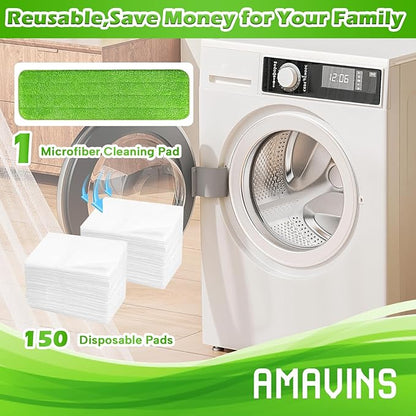 AmaVins 3 Pack Microfiber Cleaning Pads, Reusable Microfiber Mop Pads for 18 Inch Mop, Hardwood Floor Replacement Cleaning Mop Pads, Machine Washes