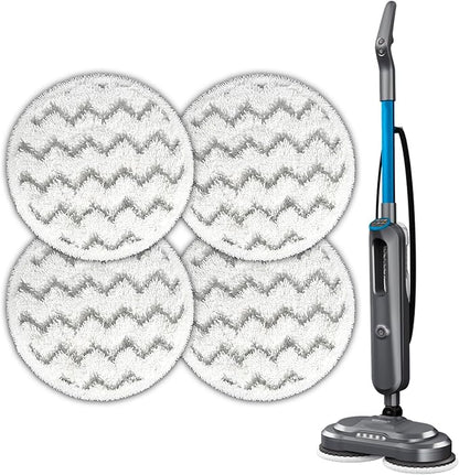 (4 Pack) 3897A Replacement Mop Pads for Bissell SpinWave SmartSteam Scrubbing Steam Mop 3897A 3712C 3712W, Spinning Scrubbing Mop Pads, Heavy Duty Scrubby Mop Pad, Wave Pattern Pads