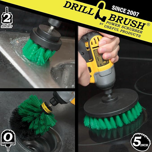 New Quick Change Shaft Bathroom Power Scrub Brush Tile and Grout Kit by Drillbrush