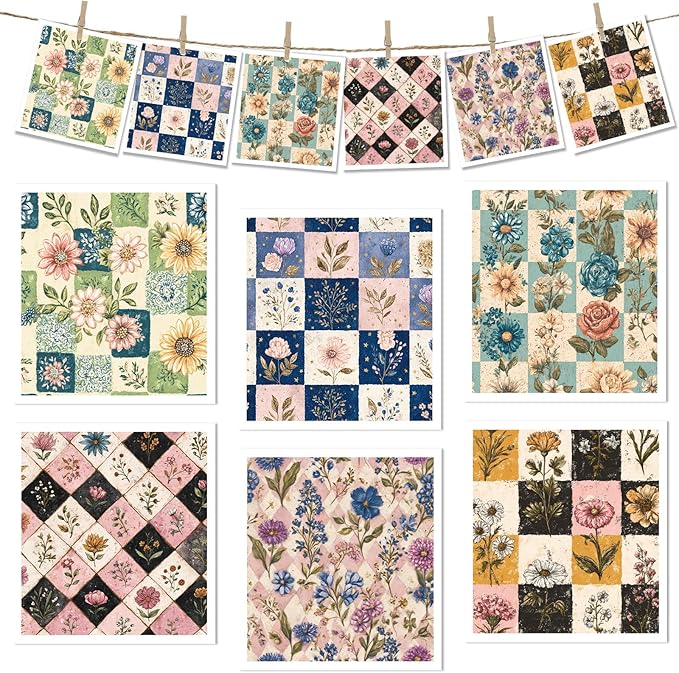 Swedish Dishcloths for Kitchen, 6 Pack Retro Floral Swedish Dish Cloths, Absorbent Vintage Flower Sponge Cleaning Towels Wipes for Kitchen Cooking Home Decoration Housewarming Gifts