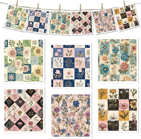 Swedish Dishcloths for Kitchen, 6 Pack Retro Floral Swedish Dish Cloths, Absorbent Vintage Flower Sponge Cleaning Towels Wipes for Kitchen Cooking Home Decoration Housewarming Gifts