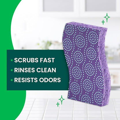 Scotch-Brite Scrub Dots Non-Scratch Scrub Sponge, Rinses Clean, For Washing Dishes and Cleaning Kitchen, 9 Packs of 4 Sponges (36 Total)