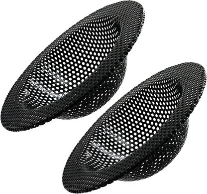 2 Pcs Black Kitchen Sink Drain Strainer for Most Drains, Stainless Steel, Large Wide Rim, 4.5in Diameter, Anti-Clogging, Rust Free