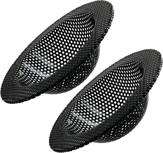 2 Pcs Black Kitchen Sink Drain Strainer for Most Drains, Stainless Steel, Large Wide Rim, 4.5in Diameter, Anti-Clogging, Rust Free