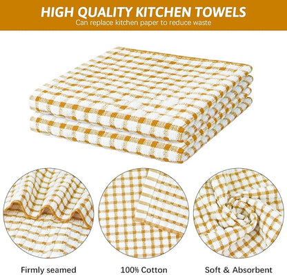 Nialnant 8 Pcs Kitchen Dish Rags,100% Cotton Kitchen Towels Soft Absorbent Quick Drying Dish Cloths for Washing Dishes,Cleaning rags-11 x 11In Orange