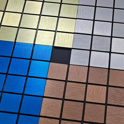 10pcs Waterproof Non-Slip Mosaic Wall Stickers, Heat-Resistant Self-Adhesive Tiles, Easy Cut & Peel for Kitchen Bathroom Bedroom Living Room (10, Coppery)