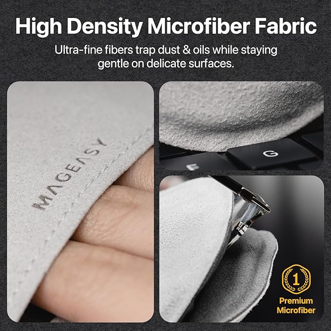 MAGEASY Microfiber Cleaning Cloth for Electronics, iPhone iPad MacBook, Car Screen Cleaner, Keyboards, Eye Glasses, Camera Lens Wipes - No Lint & Streak Free Thick Polishing Cloth Reusable