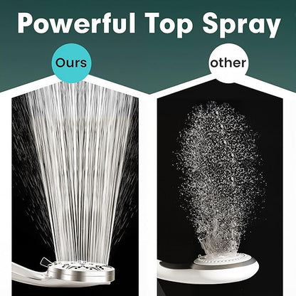 Filtered High Pressure Handheld Shower Head – 10 Spray Modes with Rain & Massage, Built-in Filter for Cleaner Water, Anti-Clog Nozzles, Power Rinse for Tile & Pets, Chrome Finish