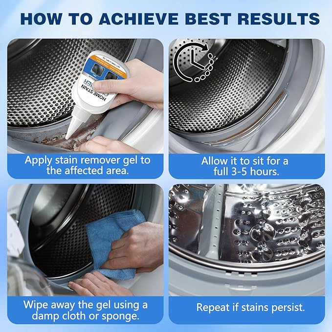 Home Stain Cleaner Gel,Home Remover Gel for Washing Machine, Refrigerator Strips,Household Stain Remover Gel,Cleaning Tiles Grout Sealant Home Kitchen Sinks Bathroom - 3.38Fl Oz