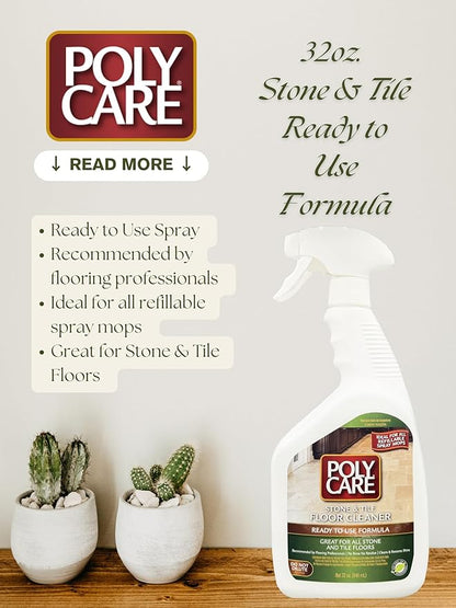 Stone & Tile Floor Cleaner Refill Spray - 32 fl oz - Fresh- Refill for Spray Mops and Spray Bottles - Residue-Free Floor Cleaning Solution for Stone & Tile or Laminate Floors