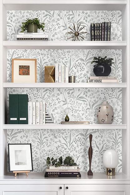 Heroad Peel and Stick Wallpaper Boho Floral Contact Paper 17.3''x393'' Leaf Wall Paper Removable Self Adehsive Wallpaper for Cabinets Drawers Bedroom Kitchen Bathroom Waterproof Decor Vinyl Roll