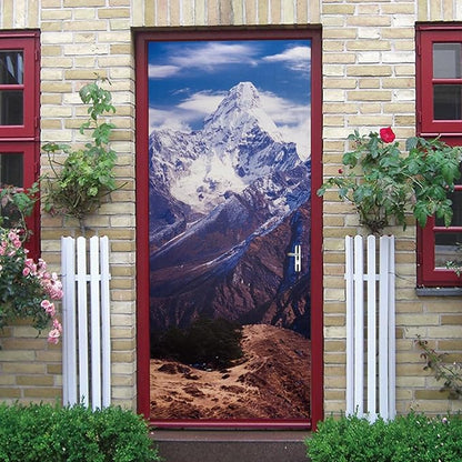 A.Monamour 3D Door Stickers for Interior Doors AMA Dablam in The Everest Region of The Nepal Himalaya Mountain Range Vinyl Waterproof Self Adhesive Door Mural Decals for Bedroom Bathroom 90x200cm