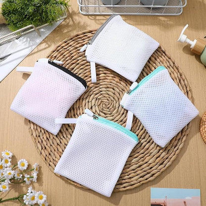 Cabilock 8 Pack Mini Mesh Laundry Bags for Delicates, 4.7" Small Washing Bag with Premium Zipper, Fine Mesh Wash Holders for Lingerie, Socks, Underwear, Jewelry, Reusable Travel Laundry Organizer