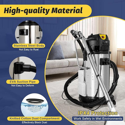 Carpet Cleaner Machine, 110V 40L Commercial Carpet Cleaning Machine with Water Vacuuming Head&Round Brush Sofa 1049W Powerful Curtain Carpet Cleaning Machine for Hotels, Guest Houses