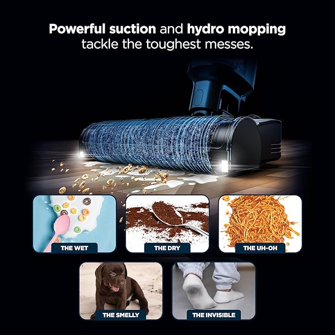 Shark | Wet Dry Vacuum Cleaner | Vacuum and Mop Combo | HydroVac MessMaster | 3-in-1 Self-Cleaning + Powerful Suction | 2 Brushrolls & 2 Solutions Included | Hardwood Floor & Area Rug Cleaner | AW261