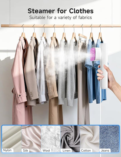 Steamer for Clothes, 2-in-1 Travel Steamer & Iron for Clothes, Portable Handheld Garment Steamer, 15s Fast Heat-up, 1200W, Large Ceramic Heat Panel, Quick Wrinkle Removal, Travel & Home Use