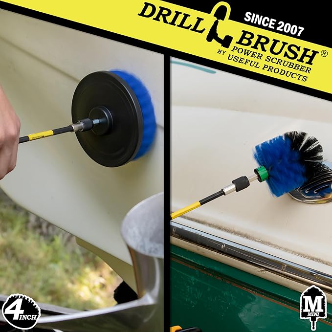 Boat Cleaning Tool Set - Boat Accessories - Aquatic Cleaning Supplies - Hull Cleaner Brush Heads - Barnacle Removing Brush Set - Fish Tank Restoration Brush - Boat Deck Cleaning Tools - Medium Stiff