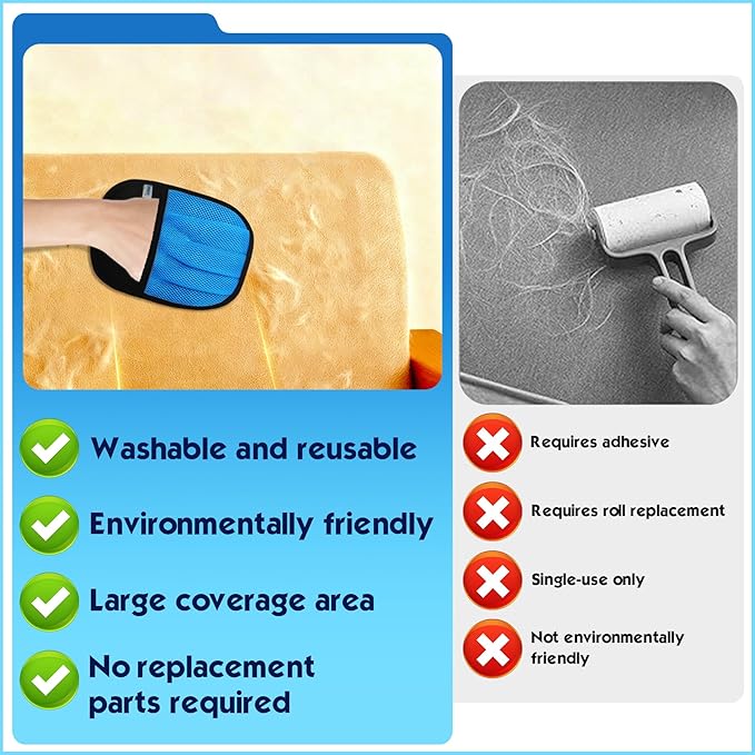 Carpet Rake for Pet Hair Removel, 3 in 1 TPU and Copper Rake Teeth, 54" Adjustable Long Handle Carpet Rake, Reusable Pet Hair Remover for Rugs, Mats, Stairs with Pet Hairs Removal Glove, 2 Hooks