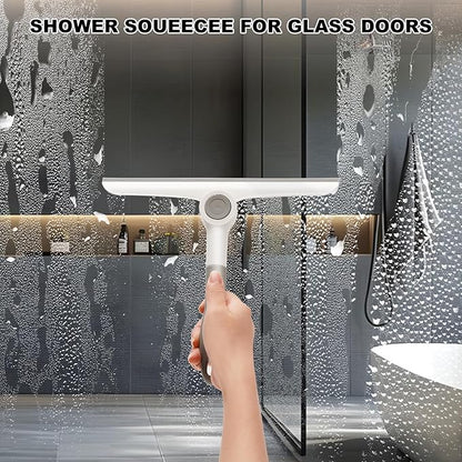 Window Squeegee for Glass Doors，All-Purpose 9.7” Window Cleaning Squeegee, Handheld for Windows, Car Windshields & More，Grey (9.7" Window Squeegee)