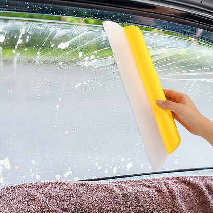2 Pack 14 inch Car Drying Squeegee Longer Silicone Automotive Water Wiper Flexible Auto T-Bar Rubber Blade for Car Windshield Glass Window Bathroom Shower Squeegees Wash Tool(Yellow)