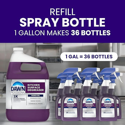 Dawn PRO Kitchen Surface Degreaser,Bulk Cleaning Spray for Oil and Grease Buildup in Commercial Kitchens,32 fl oz,(Pack of 12)