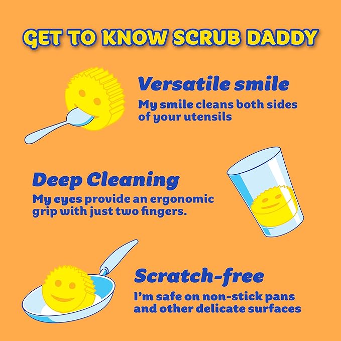 Scrub Daddy Scrub Mommy + Cif Cream All Purpose Cleaner, Original - Cleaning Supplies with Household Cleaning Cream & Non Scratch Sponge - Bathroom & Kitchen Cleaner