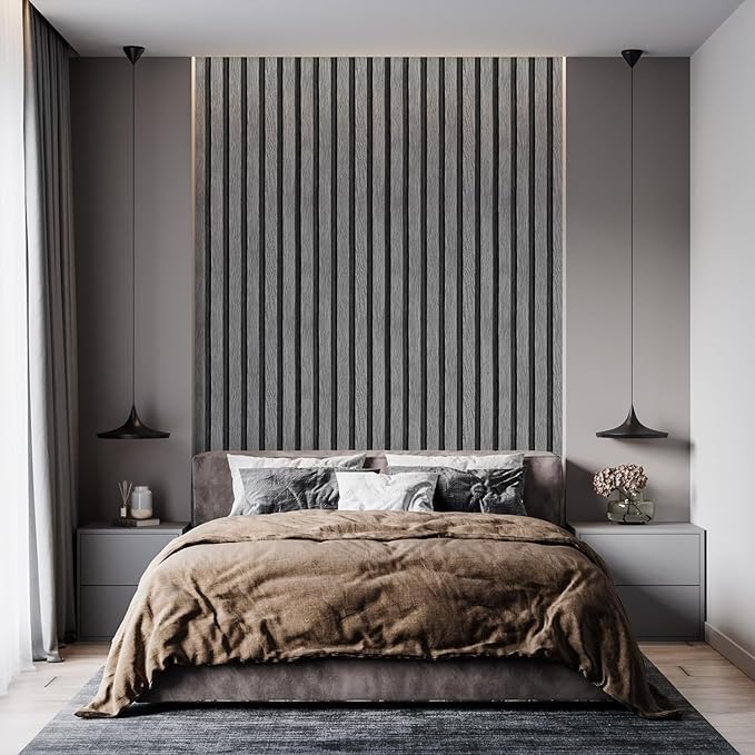 Yun-aeon Natural Wood Peel and Stick Wallpaper Grey Wood Slats - 17.3"x 1200" Self-Adhesive Waterproof Vinyl Removable Wall Paper for Wall Decor Bedroom