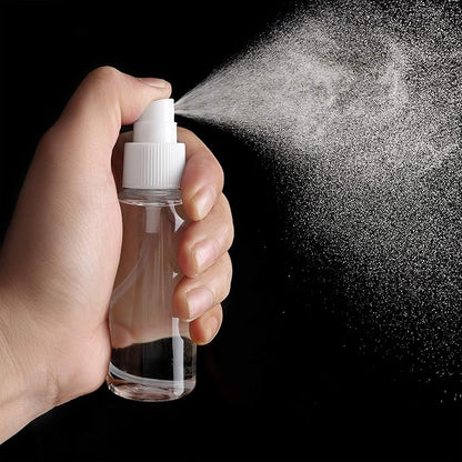 ZEROFIRE 4 Pack Spray Bottles 1oz Clear Plastic Empty Refillable Mini Spritzer for Travel, Cleaning, Gardening, Skin Care Atomizer for Essential Oils, Perfume