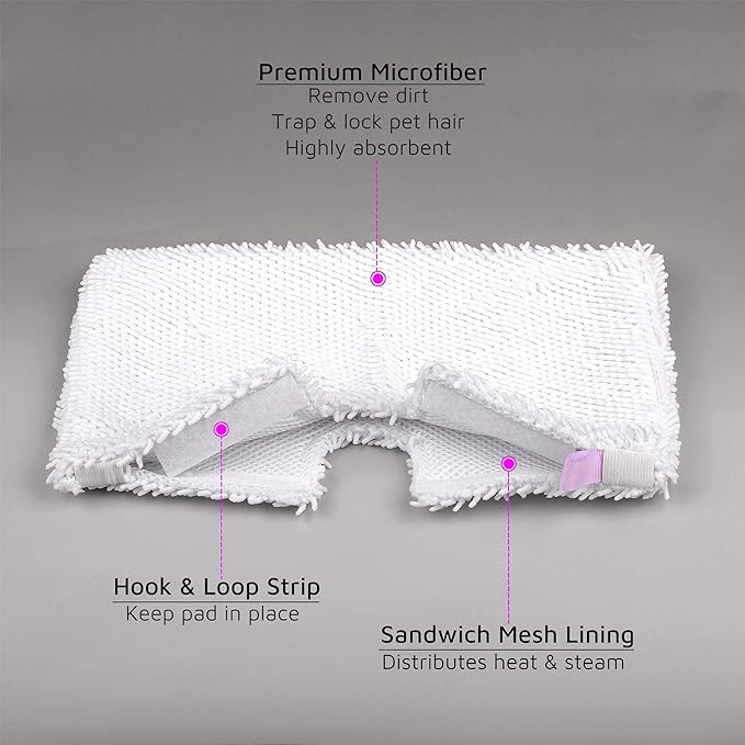 Flammi Steam Pocket Mop Replacement Pads for Shark S3500 Series S3501 S3601 S3550 S3901 SE450 S3801CO S3601D S2901 S2902 Steam Pocket Mop, 4 Pack