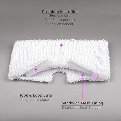 Flammi Steam Pocket Mop Replacement Pads for Shark S3500 Series S3501 S3601 S3550 S3901 SE450 S3801CO S3601D S2901 S2902 Steam Pocket Mop, 4 Pack