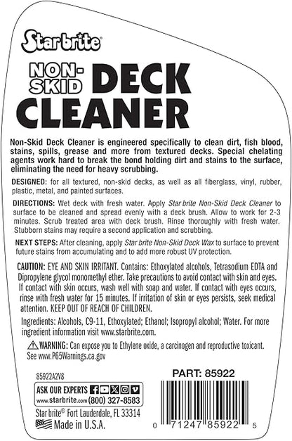 STAR BRITE Non-Skid Deck Cleaner & Protectant Ultimate Boat Deck Wash - Protects Against Future Stains & UV - Ideal for Fiberglass, Vinyl, Plastic, Painted & Metal Surfaces