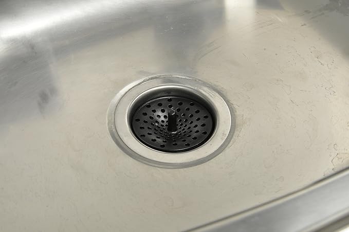 Danco Kitchen Sink Drain Garbage Disposal Strainer | Drain Protector | Black Concave Design (10427), 3.25 inches