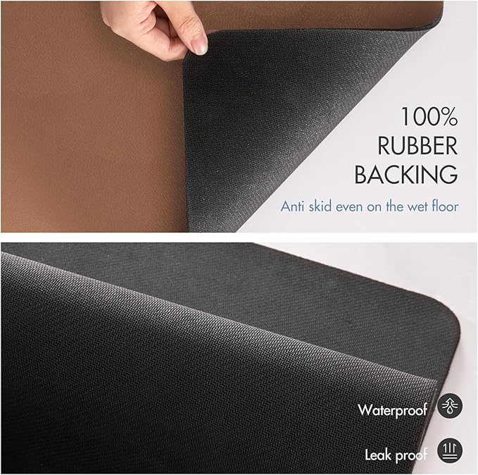 Drying Mat for Kitchen Countertops, Coffee Mat Hide Stain Rubber Backed Absorbent Dish Drying Mat