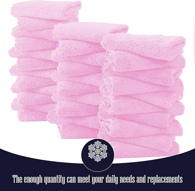 32 Pack Baby Washcloths - 10x10 Inch, Microfiber Baby Towel - Absorbent and Soft Baby Wash Clothes for Newborns, Infants and Toddlers - Quick Dry Baby Boys and Girls face Towel - Frozen Berry