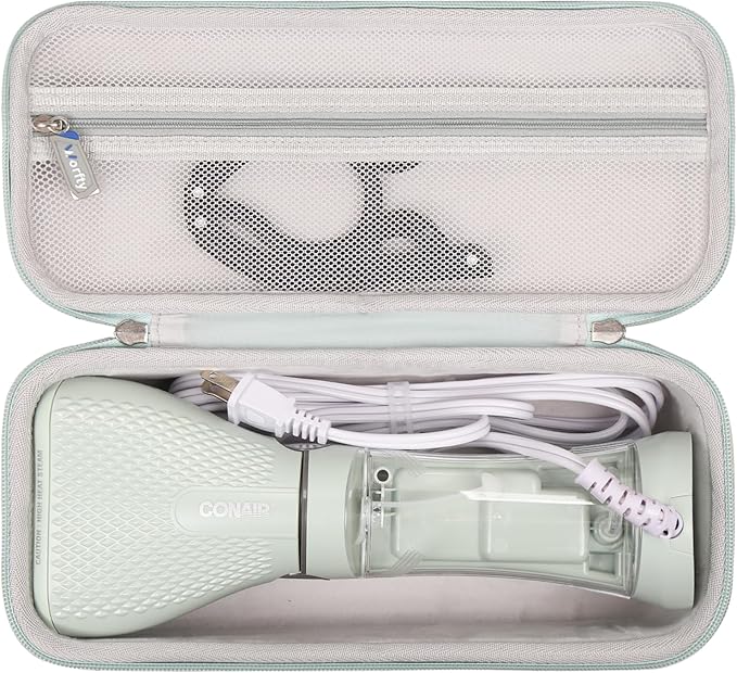 Hard Travel Carrying Case for Conair Handheld Garment Steamer, Mint Green Portable Storage Case fits for Conair Small Size Travel Steamer with Dual Voltage for Worldwide Use(Case Only)