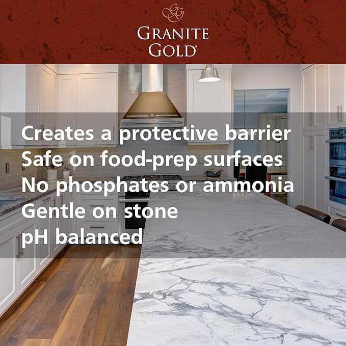 Granite Gold Water-Based Sealer Spray Protection for Granite, Marble, Travertine, Natural Stone Countertops, 24 Fluid Ounces, 1-Pack