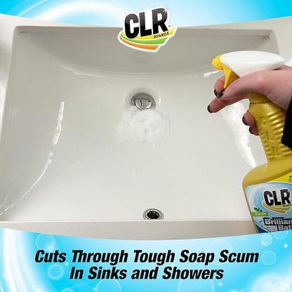 CLR Brilliant Bath Foaming Action Bathroom Cleaner Spray - For Use on Toilets, Baths, Showers, Sinks, Glass, Stainless Steel - Lavender Scent, 26 Ounce Bottle (Pack of 6)