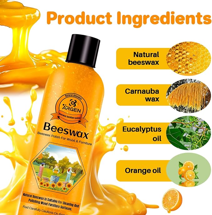 CARGEN Beeswax Furniture Wood Polish - Wood Seasoning Beeswax Oil for Wood Natural Wood Polish and Conditioner Restore A Finish 300ML.