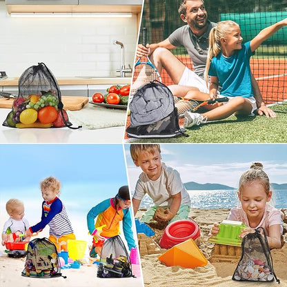 13"X15.5" 12Pcs Mesh Laundry Drawstring Bag Nylon Drawstring Gym Bag with Cord Lock Closure