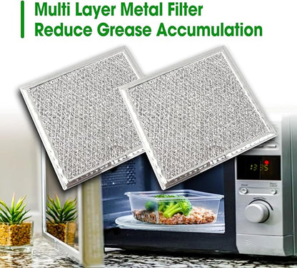 Microwave Oven Grease & Charcoal Filter Compatible with Samsung ME19R7041FS ME19R7041FS/AA ME19R7041FT ME19R7041FT/AA ME19R7041FB ME19R7041FB/AA, 1 Pc Grease Trapping & 2 Pcs Activated Carbon Filter