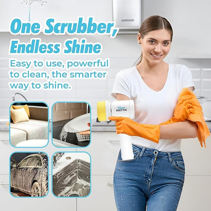 5-in-1 Electric Spin Scrubber – Cordless Power Scrubber for Bathroom, Tile & Grout – Rechargeable Shower Cleaner with 5 Brush Heads for Floor, Tub & Wall Cleaning