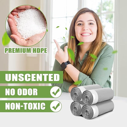 132 Count-Small Trash Bags,4 Gallon Trash Bag Drawstring,White Bathroom Garbage Bags,Tear-Free Garbage Bags,Plastic Wastebasket Liners for Toilet Home Office and Bedroom