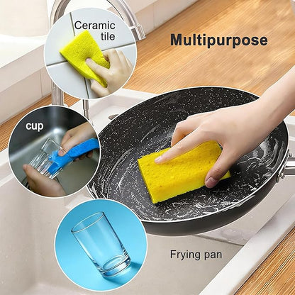 ARCLIBER Cellulose Sponges,Heavy Duty Scrub Kitchen Sponge No Scratching,Pop Up Eco DIY (6 Pack)