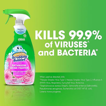 Scrubbing Bubble Bathroom Grime Fighter, Floral Fusion Scent, 32 oz Spray Bottle